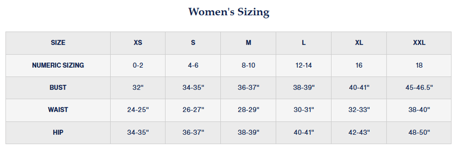 Womens Peter Millar Size Chart