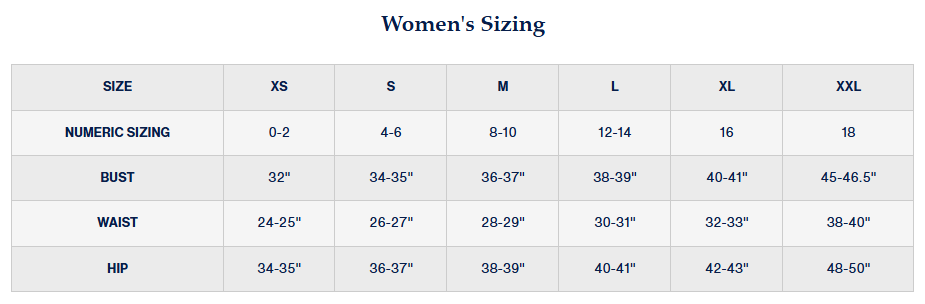 Womens Peter Millar Size Chart