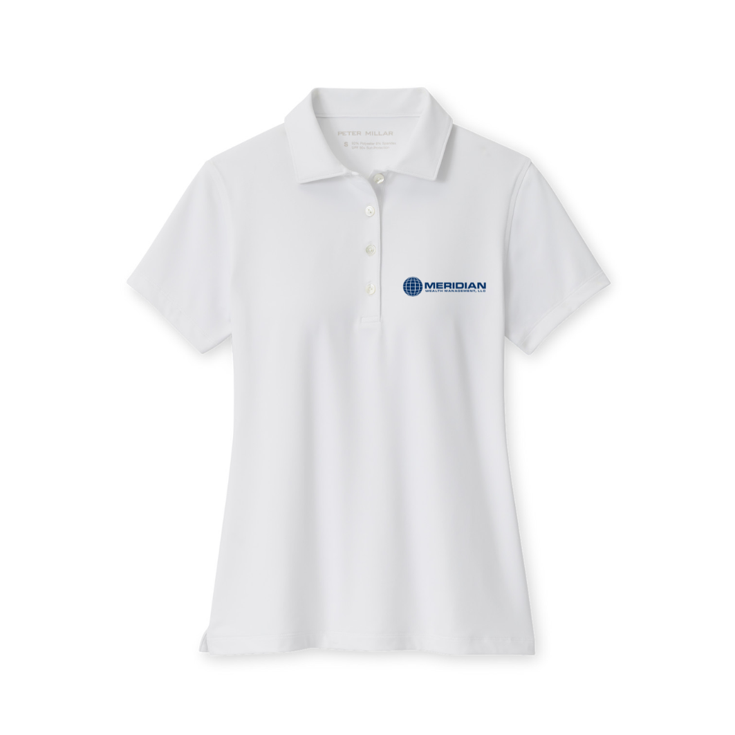 Ladies Button Polo - White