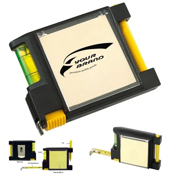 Tape Measure with Leveler and Notepad