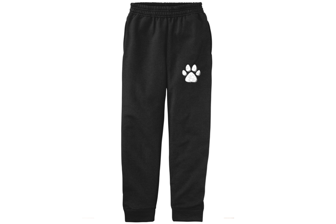 Black Paw Print Jogger
