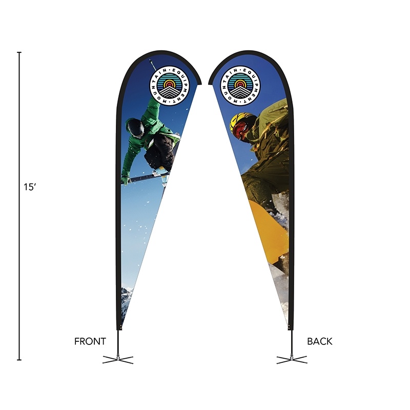 DS 15 ft Double Side Teardrop Flag