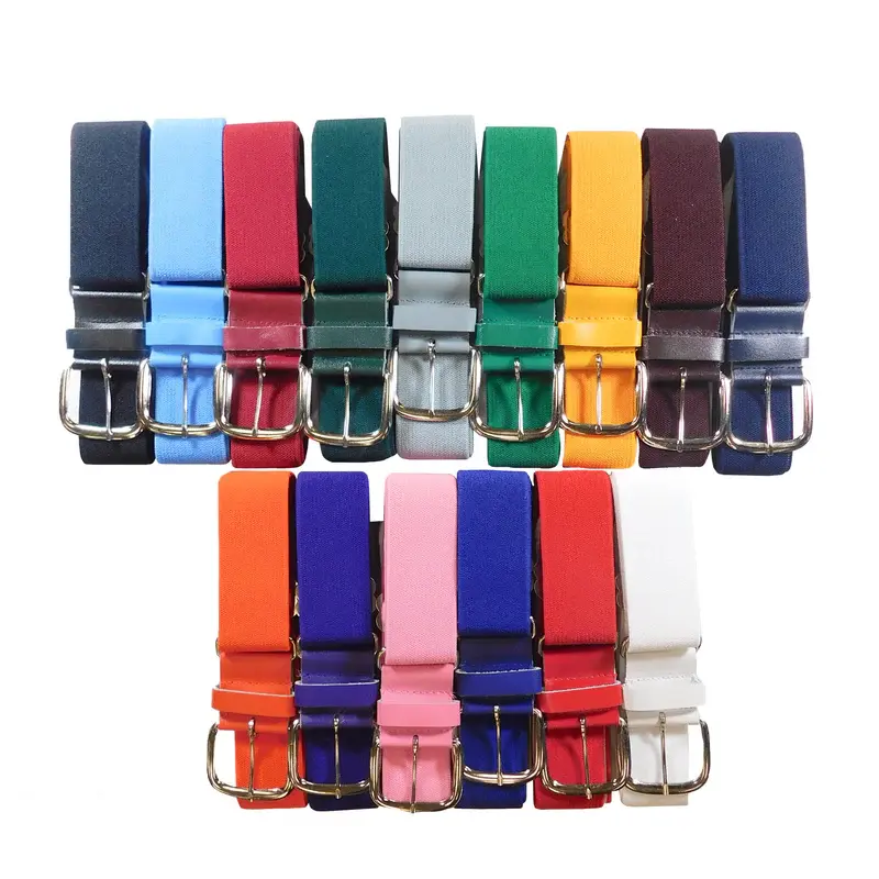 Elastic Belt w Leather Tab