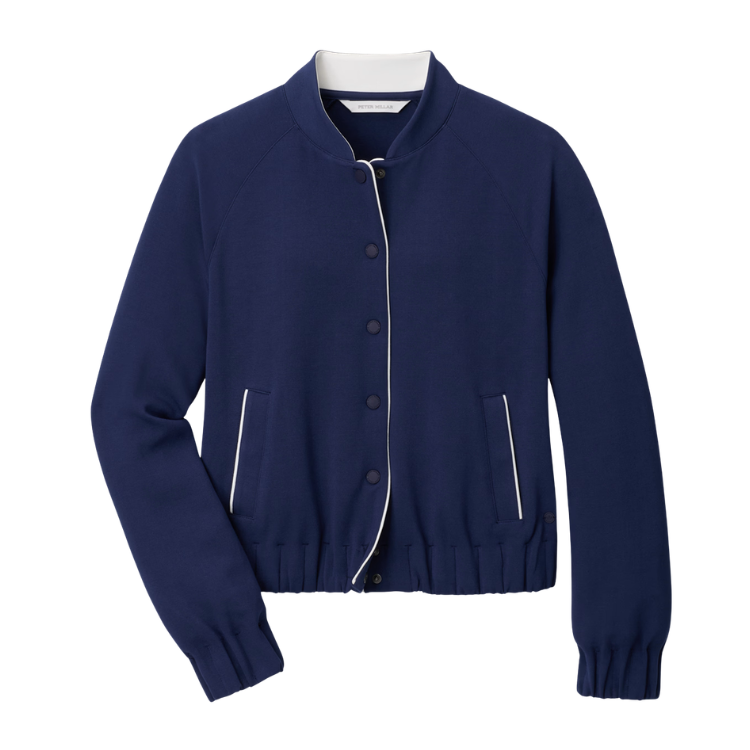 Flora Knit Bomber (Navy)
