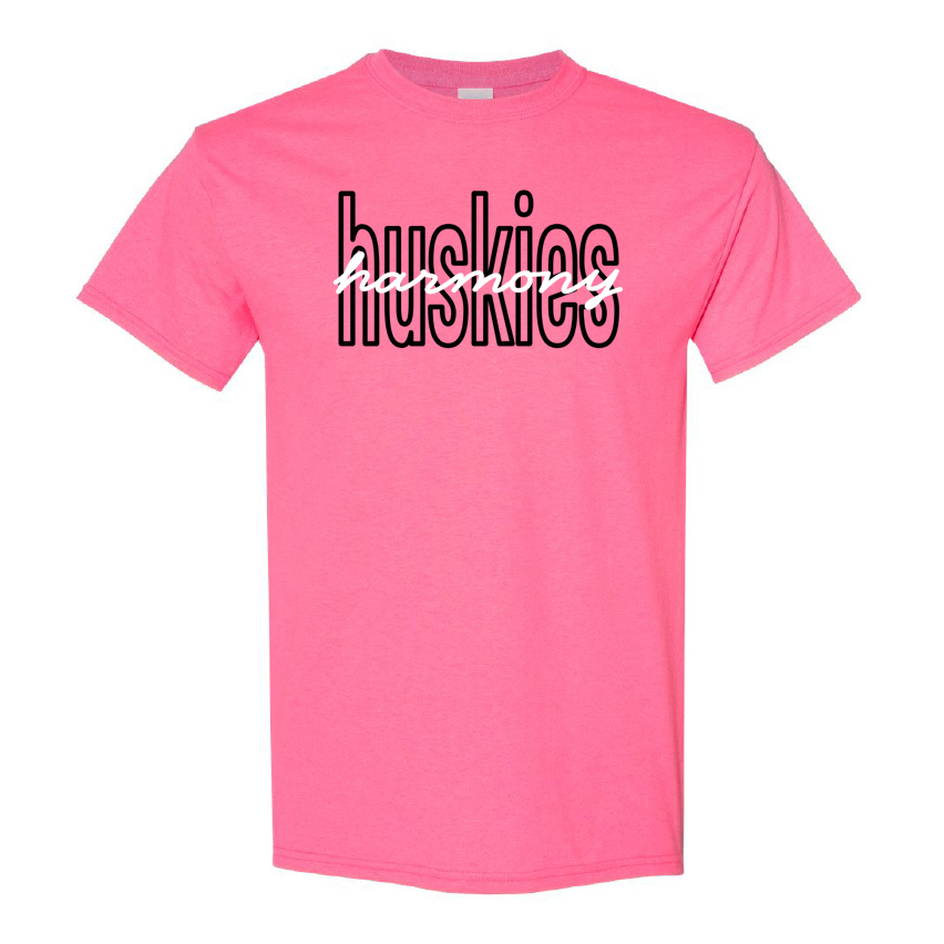 Huskies Script Cotton T-Shirt - Pink