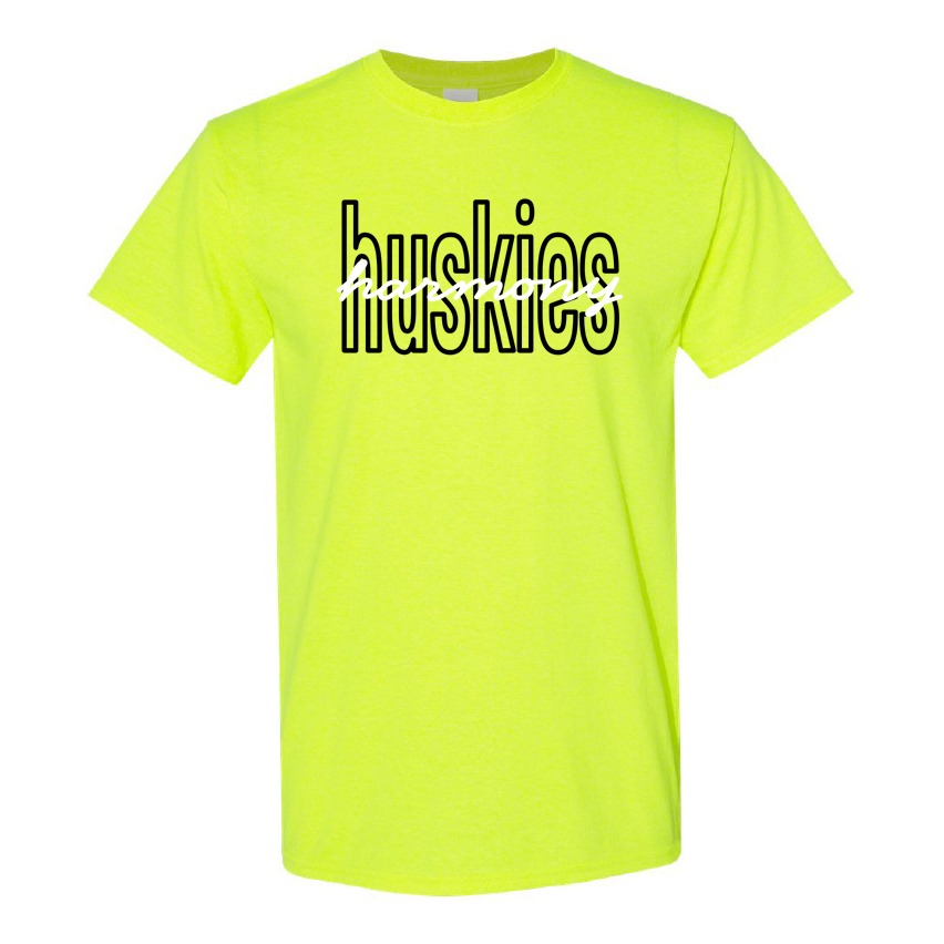 Huskies Script Cotton TShirt - Yellow