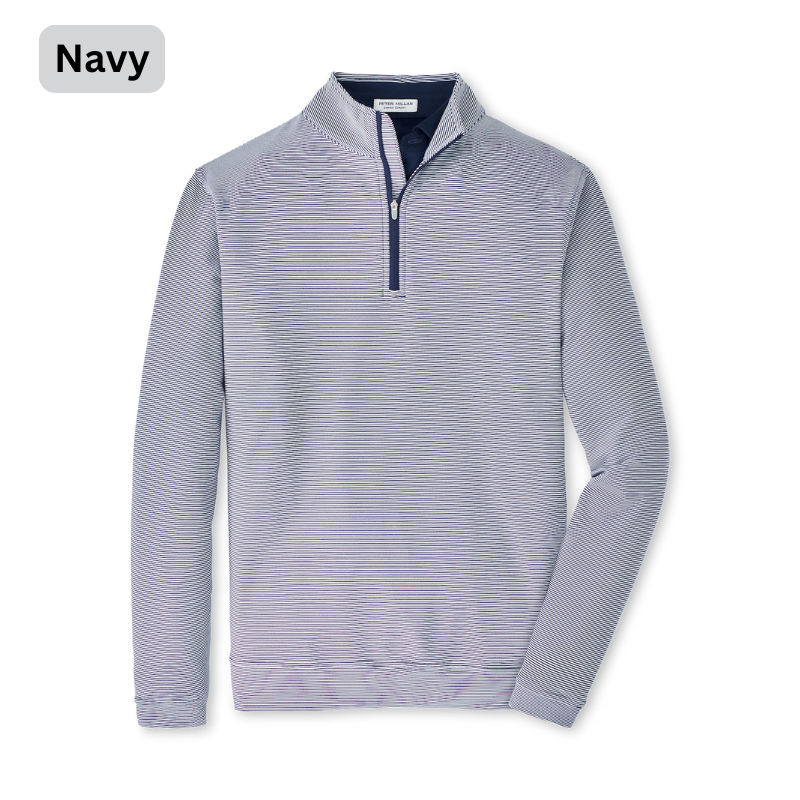 Perth Sugar Stripe 1_4 Zip (Navy)