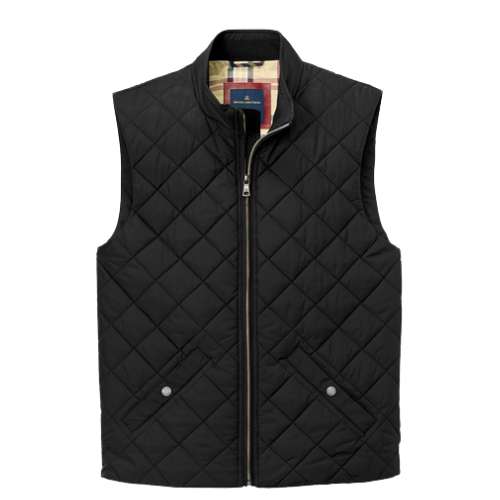 SanMar - Brooks Brothers Mens - Quilted Vest - Black